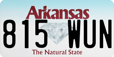 AR license plate 815WUN