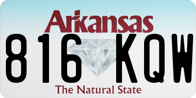 AR license plate 816KQW