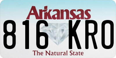 AR license plate 816KRO