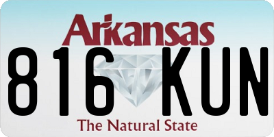 AR license plate 816KUN