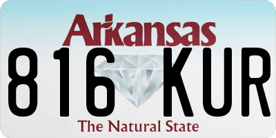 AR license plate 816KUR