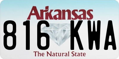 AR license plate 816KWA