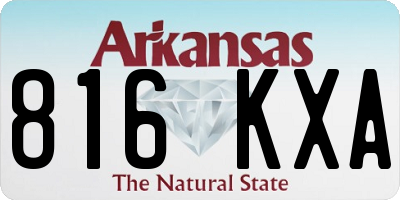 AR license plate 816KXA