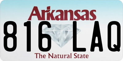 AR license plate 816LAQ