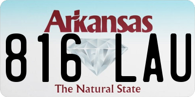 AR license plate 816LAU