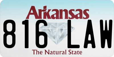AR license plate 816LAW