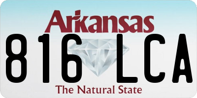AR license plate 816LCA
