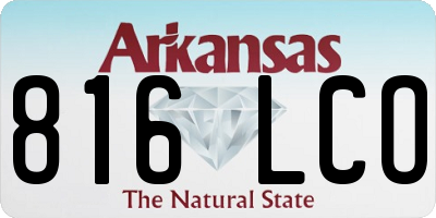 AR license plate 816LCO