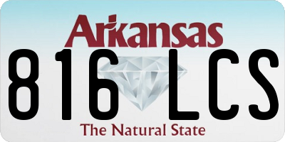 AR license plate 816LCS
