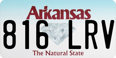 AR license plate 816LRV