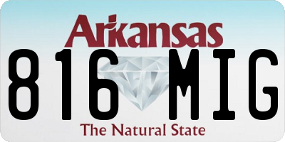 AR license plate 816MIG