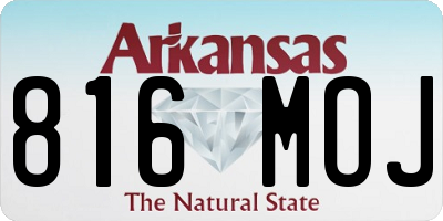 AR license plate 816MOJ