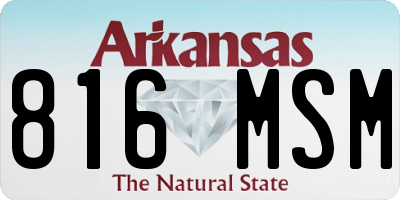 AR license plate 816MSM