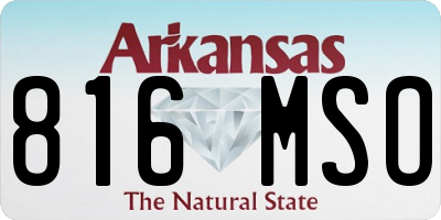 AR license plate 816MSO