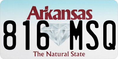 AR license plate 816MSQ