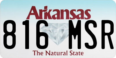 AR license plate 816MSR