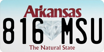 AR license plate 816MSU