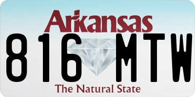 AR license plate 816MTW