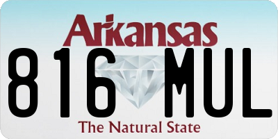AR license plate 816MUL