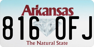 AR license plate 816OFJ