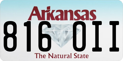 AR license plate 816OII