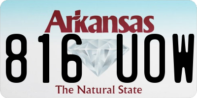 AR license plate 816UOW