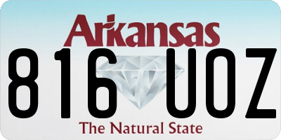 AR license plate 816UOZ