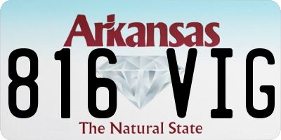 AR license plate 816VIG