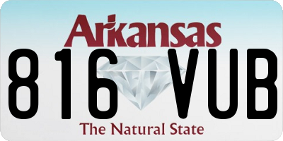 AR license plate 816VUB