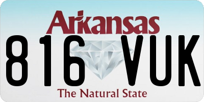 AR license plate 816VUK