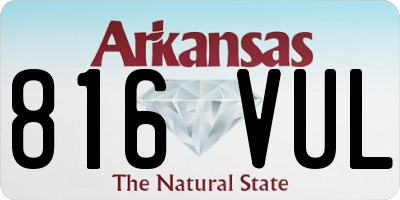 AR license plate 816VUL