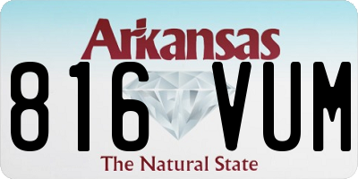 AR license plate 816VUM