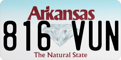 AR license plate 816VUN