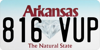 AR license plate 816VUP