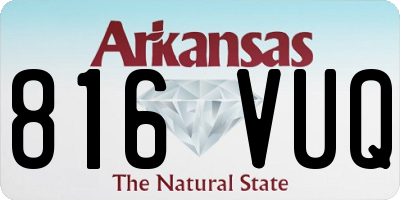 AR license plate 816VUQ