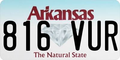 AR license plate 816VUR