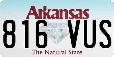 AR license plate 816VUS