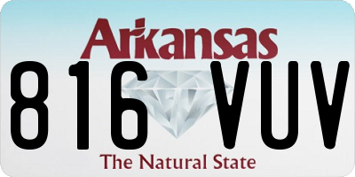 AR license plate 816VUV