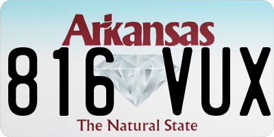 AR license plate 816VUX