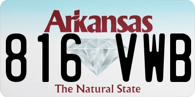 AR license plate 816VWB