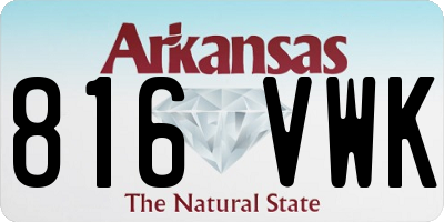AR license plate 816VWK