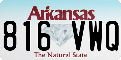 AR license plate 816VWQ