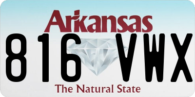 AR license plate 816VWX