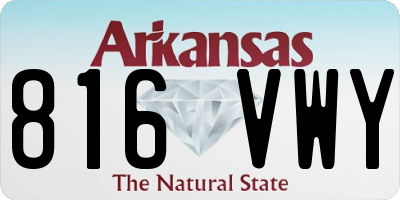 AR license plate 816VWY