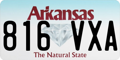 AR license plate 816VXA