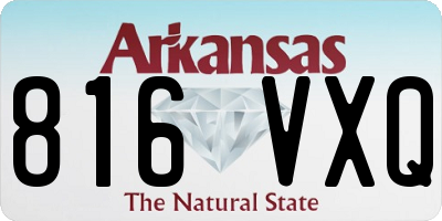 AR license plate 816VXQ
