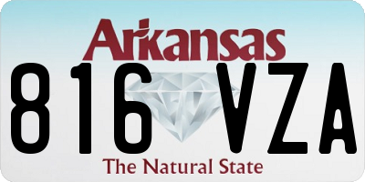 AR license plate 816VZA