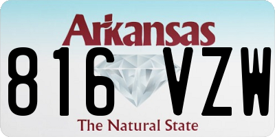 AR license plate 816VZW