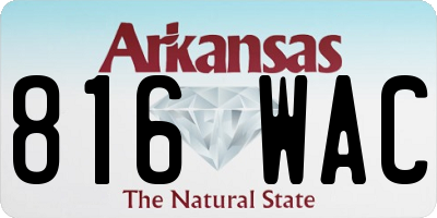 AR license plate 816WAC