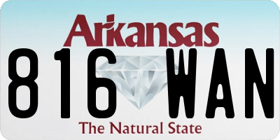 AR license plate 816WAN